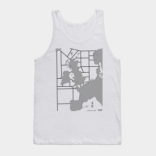 Shipping Forecast UK Map - Grey Tank Top